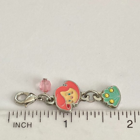 Vintage Disney Little Mermaid Princess Ariel Charm Clip On Bracelet Zipper Pull - Picture 7 of 8